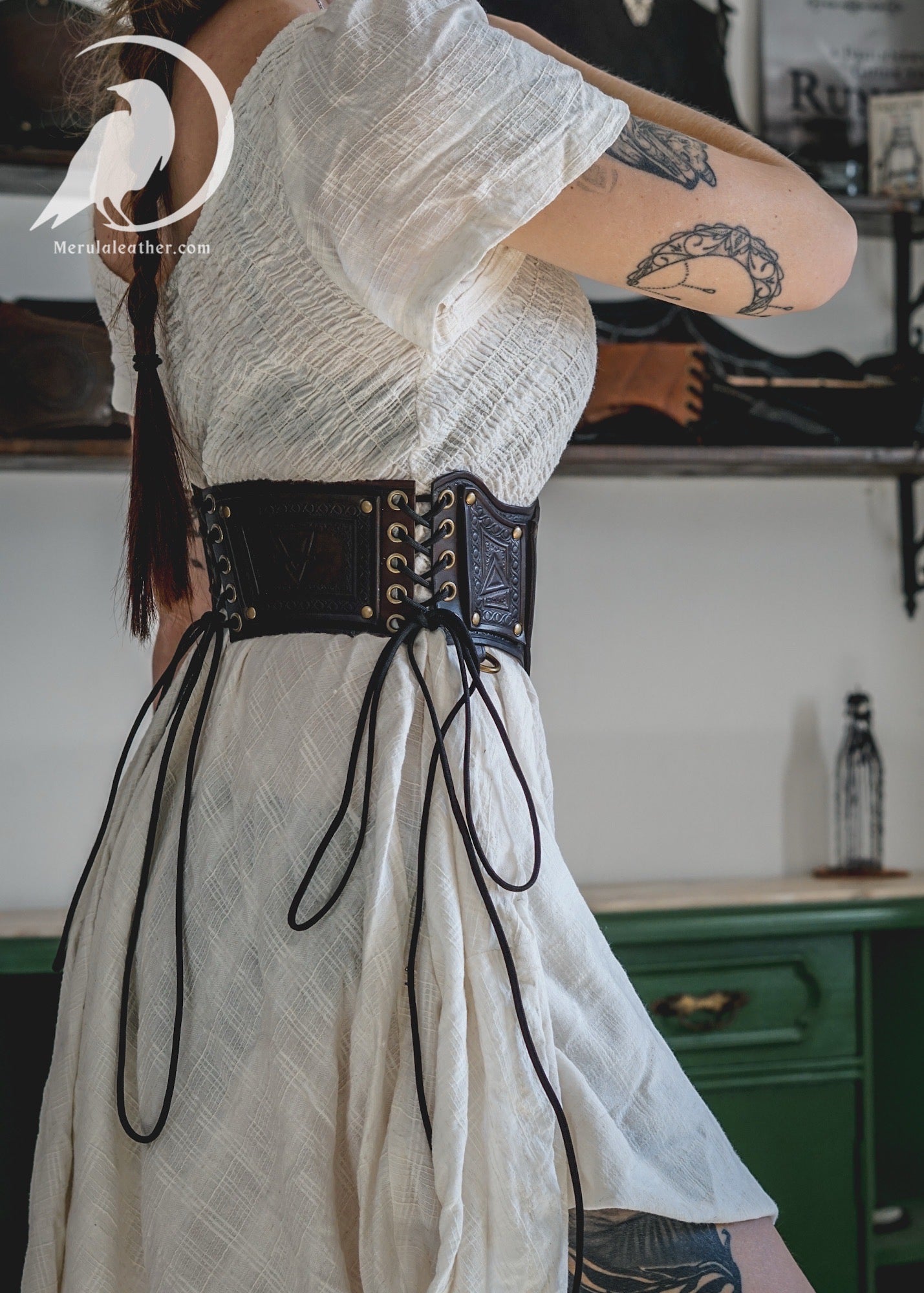 Dark enchantress leather corset belt