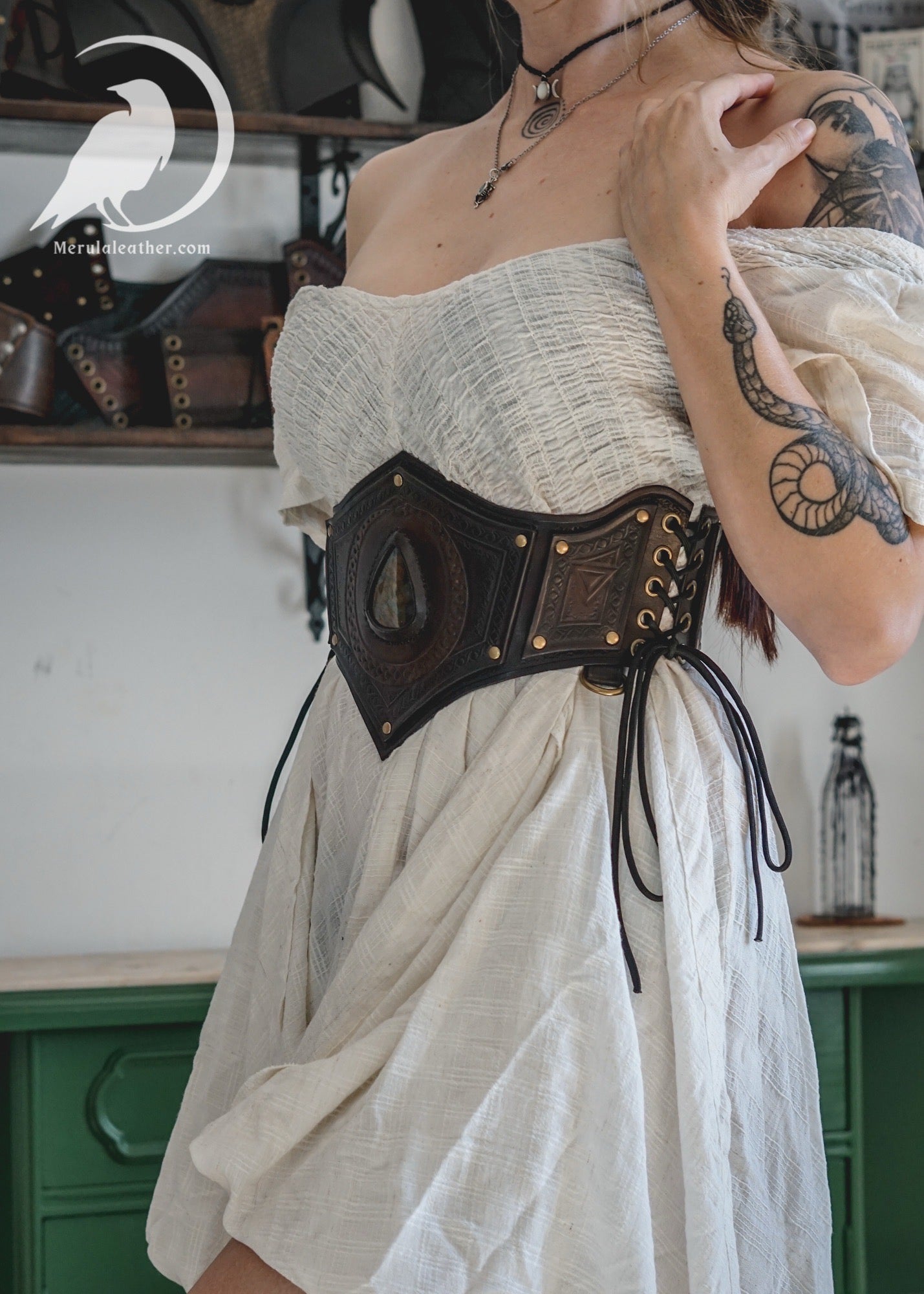Dark enchantress leather corset belt