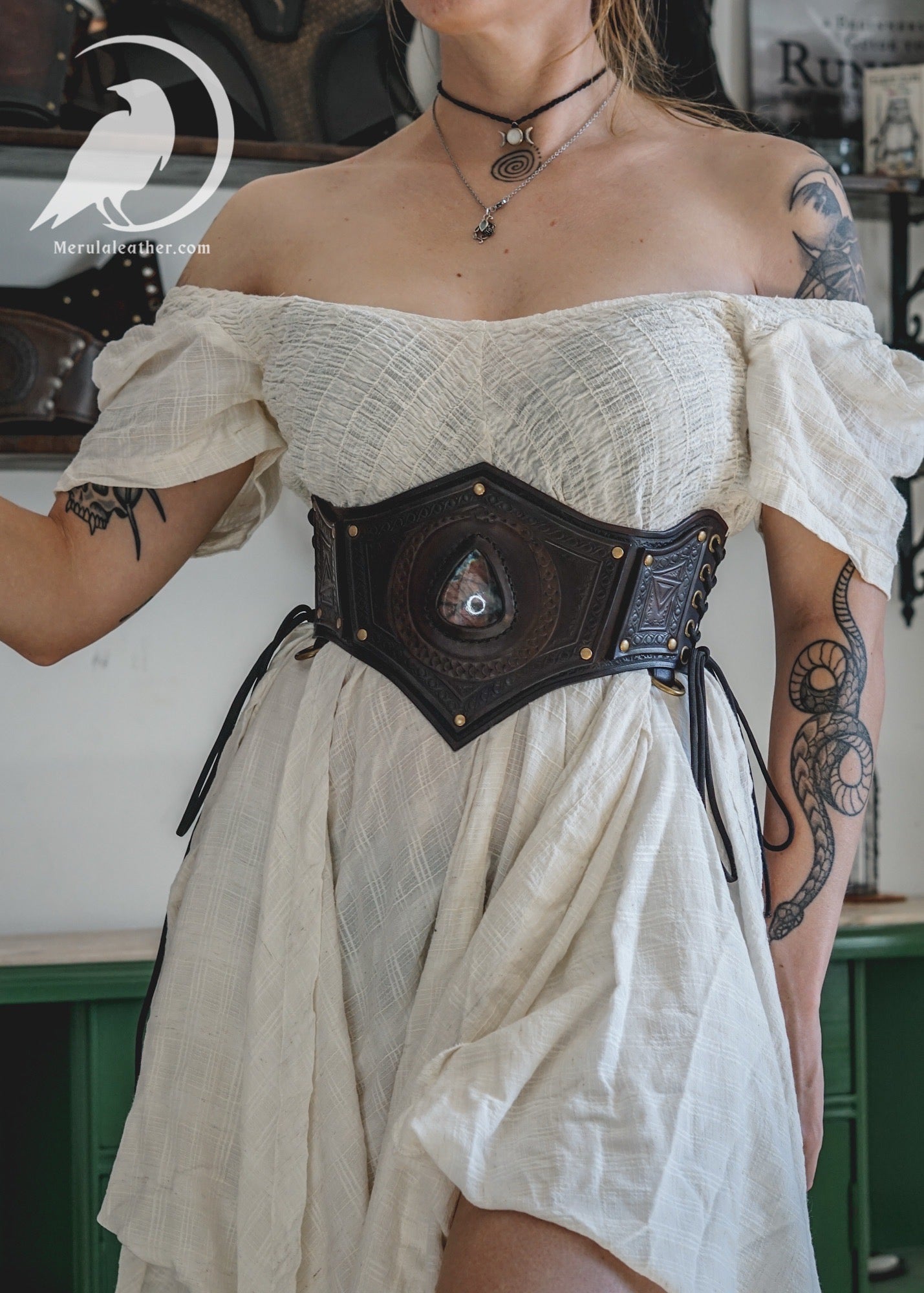 Dark enchantress leather corset belt
