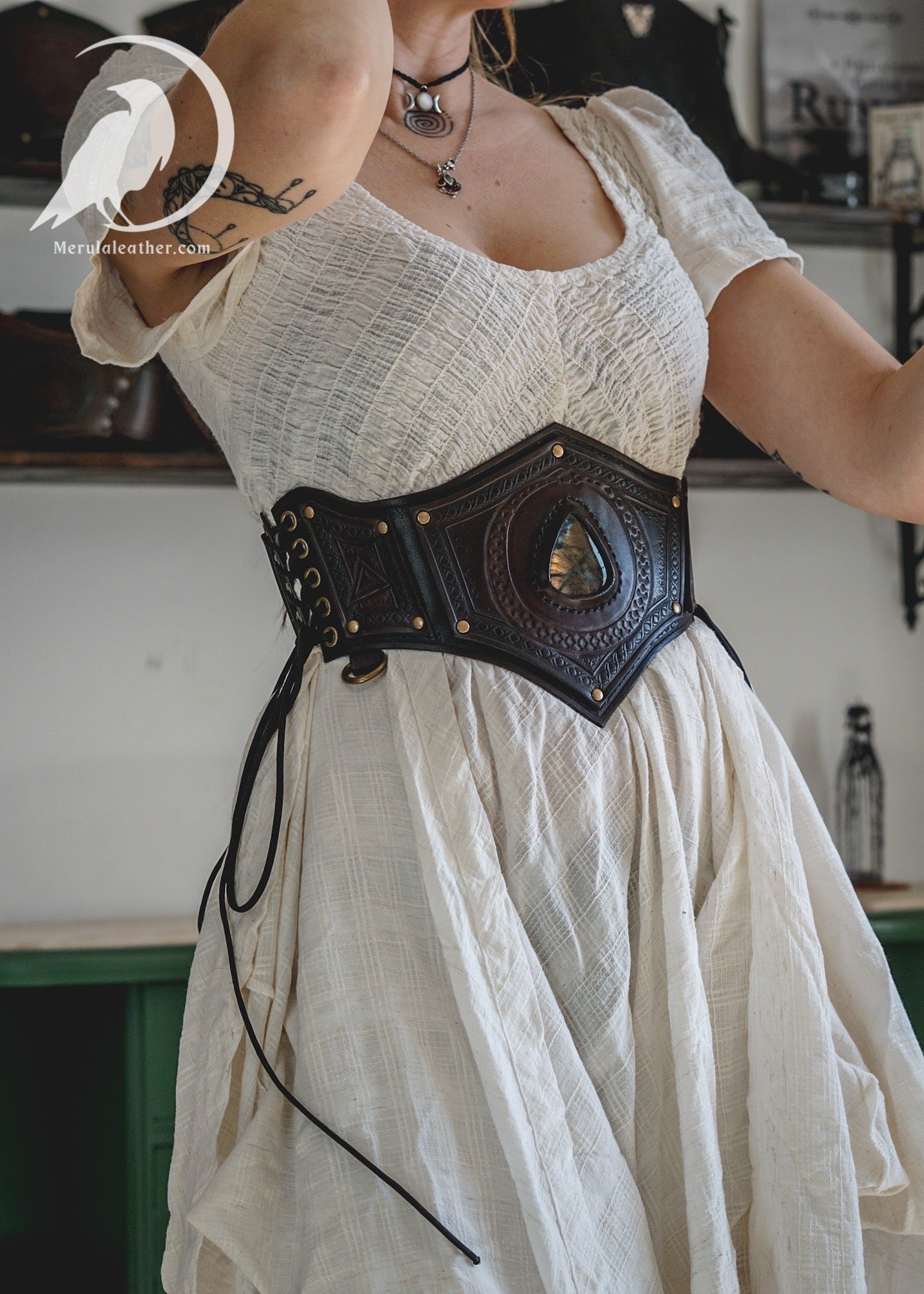 Dark enchantress leather corset belt